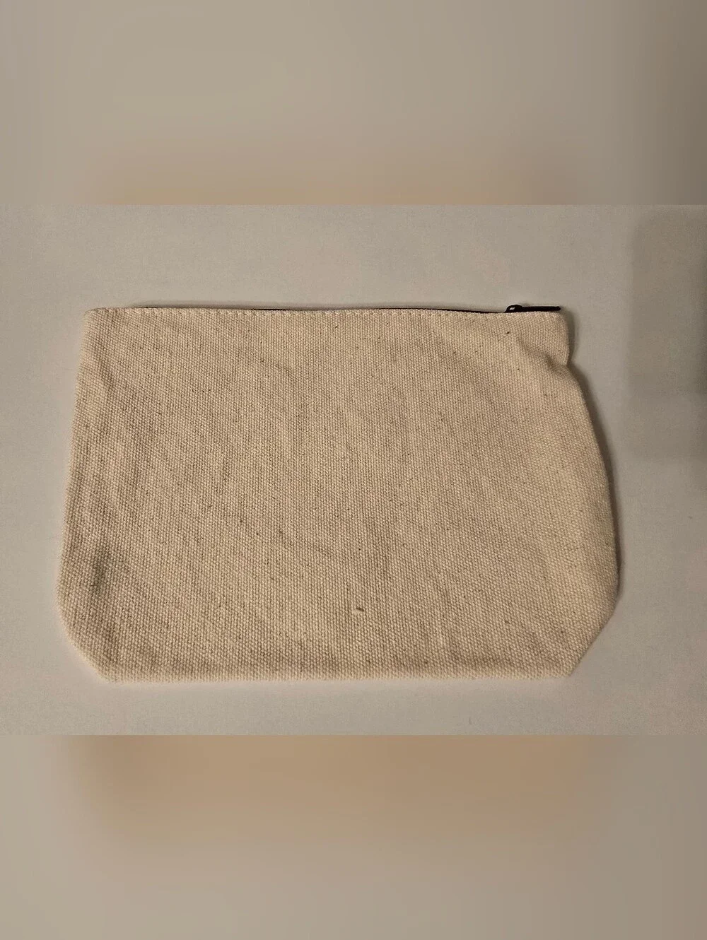 Beige Canvas Pencil Holder Bag 9in x 5in 